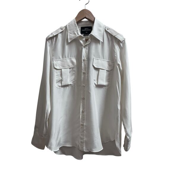 Zara Into The Classics Imperfection Mulberry Silk Button Down Blouse Oversize XS - Picture 4 of 15
